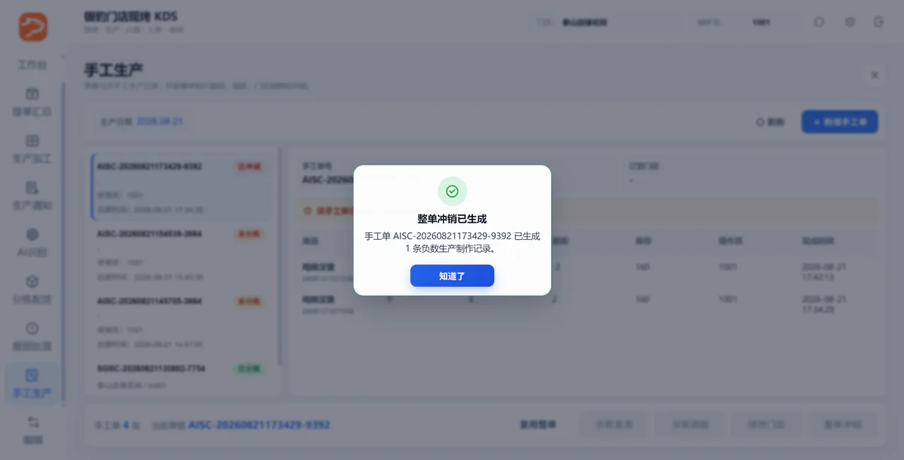 确认冲销